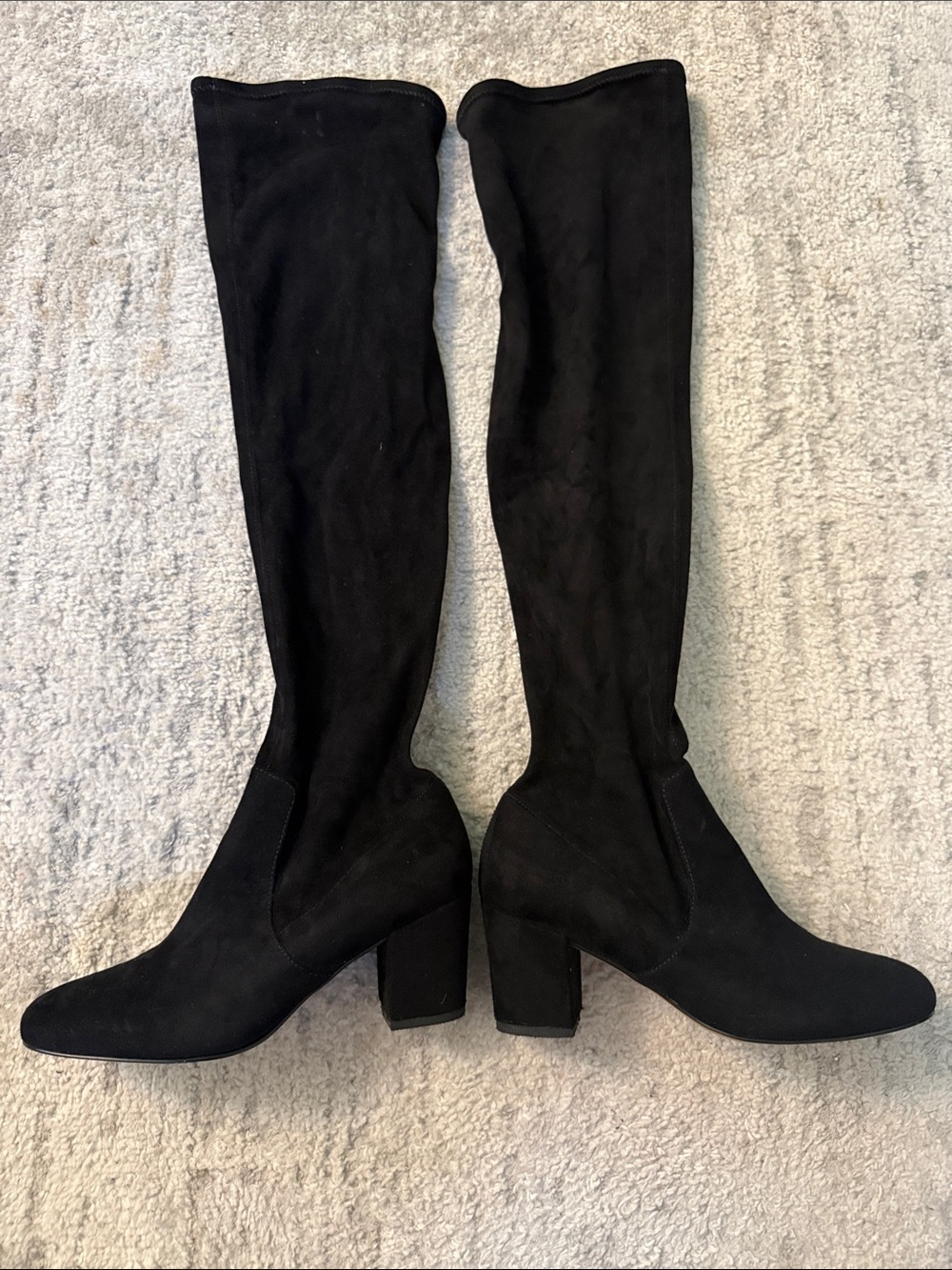 Rebecca Minkoff Black Suede Over-the-Knee Block Heel Boots